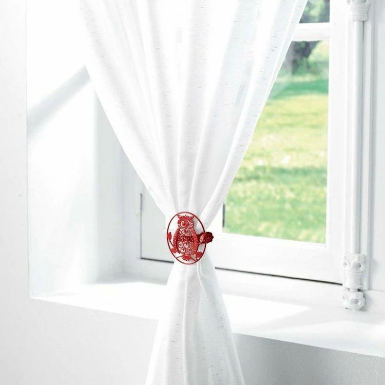 Paris Prix Lot De 2 Embrasses De Rideau Gufo 8cm Rouge 4 Paris Prix Lot De 2 Embrasses De Rideau Gufo 8cm Rouge – Image 2