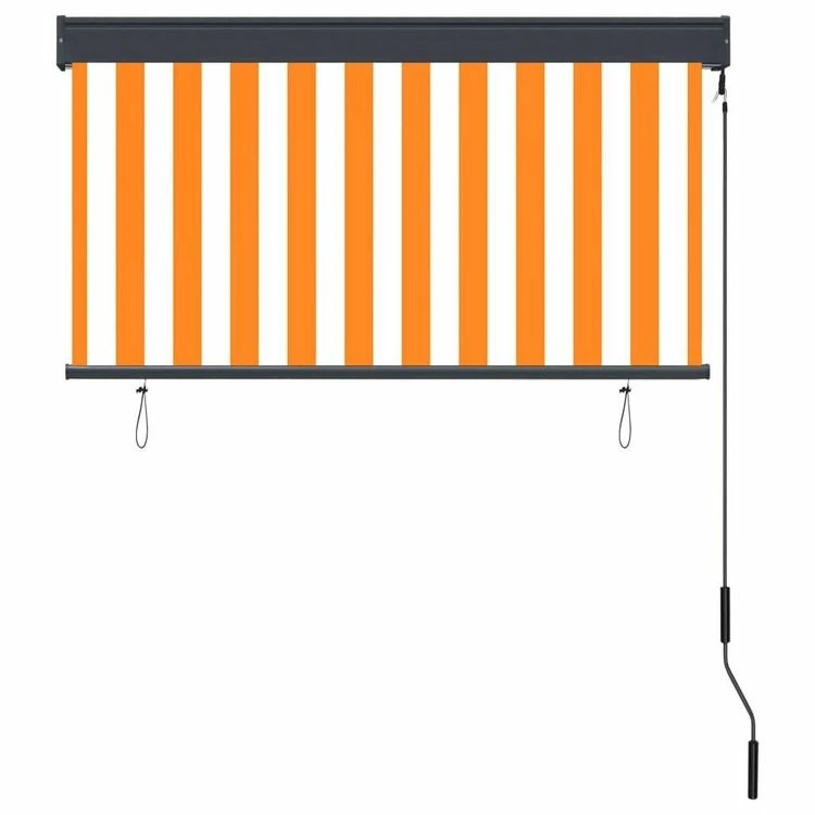 VIDAXL Store Roulant D'exterieur 120x250 Cm Blanc Et Orange 5 VIDAXL Store Roulant D'exterieur 120x250 Cm Blanc Et Orange – Image 4