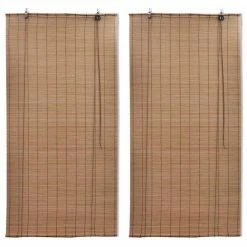VIDAXL Stores Roulants En Bambou 2 Pcs Marron 120x220 Cm