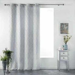 Paris Prix Rideau à Œillets Oxalis 140x260cm Gris -Auchan Boutique B2CD 433