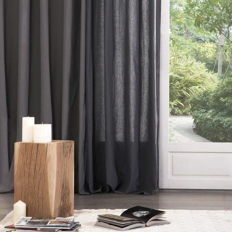 ATMOSPHERA Rideau Panama - 140 X 260 Cm - Gris Foncé 4 ATMOSPHERA Rideau Panama - 140 X 260 Cm - Gris Foncé – Image 2