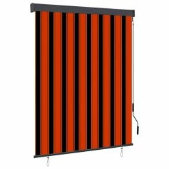 VIDAXL Store Roulant D'exterieur 140x250 Cm Orange Et Marron