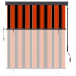 VIDAXL Store Roulant D'exterieur 140x250 Cm Orange Et Marron -Auchan Boutique B2CD 4422