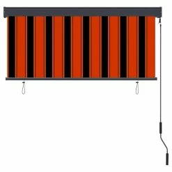 VIDAXL Store Roulant D'exterieur 140x250 Cm Orange Et Marron -Auchan Boutique B2CD 4423