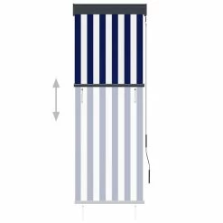 VIDAXL Store Roulant D'exterieur 60x250 Cm Bleu Et Blanc -Auchan Boutique B2CD 4452