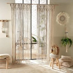 ATMOSPHERA Rideau Fil En Macramé Été 90x200 Cm -Auchan Boutique B2CD 448