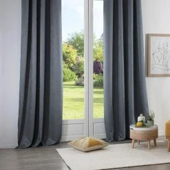ATMOSPHERA Rideau à œillets Occultant 140x260 Cm Natt Ardoise