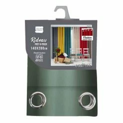 Paris Prix Rideau à Oeillets Essentiel 140x260cm Kaki -Auchan Boutique B2CD 462