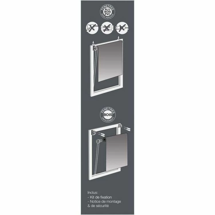 Paris Prix Store Enrouleur Tamisant Ozone 45x180cm Taupe 5 Paris Prix Store Enrouleur Tamisant Ozone 45x180cm Taupe – Image 3