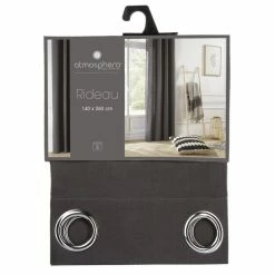 ATMOSPHERA Rideau Panama - 140 X 260 Cm - Gris Foncé 11 ATMOSPHERA Rideau Panama - 140 X 260 Cm - Gris Foncé -Auchan Boutique B2CD 47