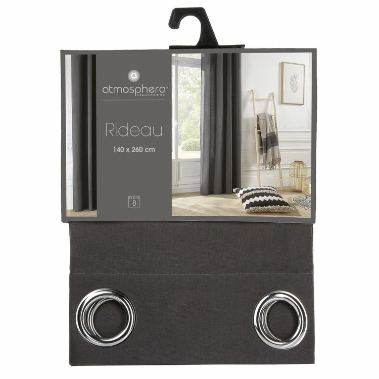 ATMOSPHERA Rideau Panama - 140 X 260 Cm - Gris Foncé 7 ATMOSPHERA Rideau Panama - 140 X 260 Cm - Gris Foncé – Image 5