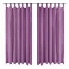 VIDAXL Rideau Occultant Avec Boucles 2 Pcs 140 X 225 Cm Lilas -Auchan Boutique B2CD 48