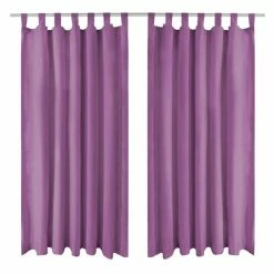 VIDAXL Rideau Occultant Avec Boucles 2 Pcs 140 X 225 Cm Lilas