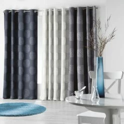 Paris Prix Rideau à Oeillets Jacquard Orkys 140x260cm Navy -Auchan Boutique B2CD 480