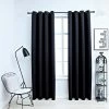 VIDAXL Rideaux Occultants Avec Anneaux En Metal 2 Pcs Noir 140x175 Cm