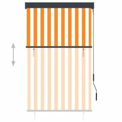 VIDAXL Store Roulant D'exterieur 100x250 Cm Blanc Et Orange -Auchan Boutique B2CD 4868