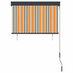 VIDAXL Store Roulant D'exterieur 100x250 Cm Jaune Et Bleu -Auchan Boutique B2CD 4880