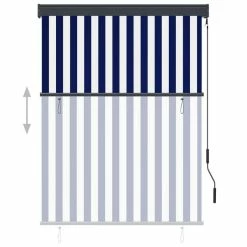 VIDAXL Store Roulant D'exterieur 120x250 Cm Bleu Et Blanc 10 VIDAXL Store Roulant D'exterieur 120x250 Cm Bleu Et Blanc -Auchan Boutique B2CD 4885