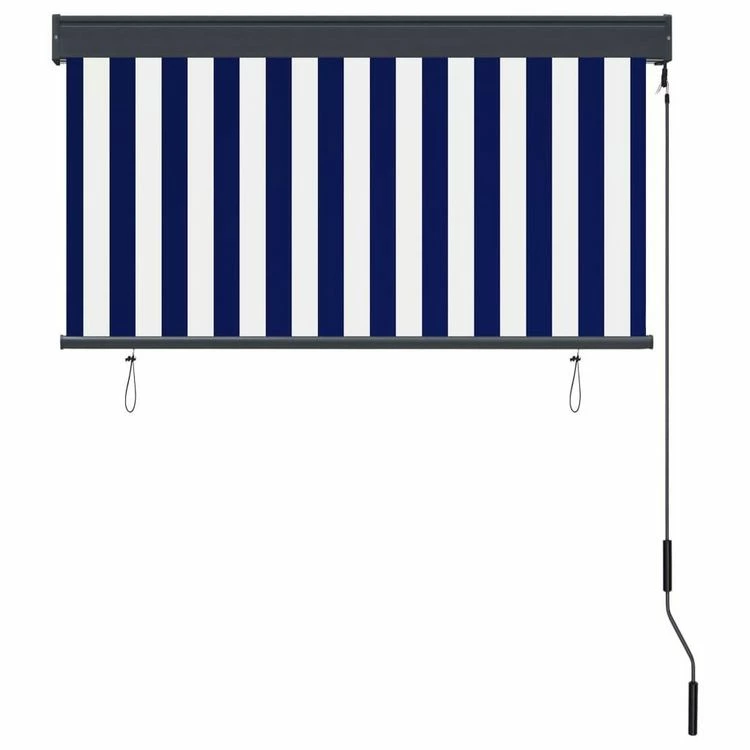 VIDAXL Store Roulant D'exterieur 120x250 Cm Bleu Et Blanc 6 VIDAXL Store Roulant D'exterieur 120x250 Cm Bleu Et Blanc – Image 4