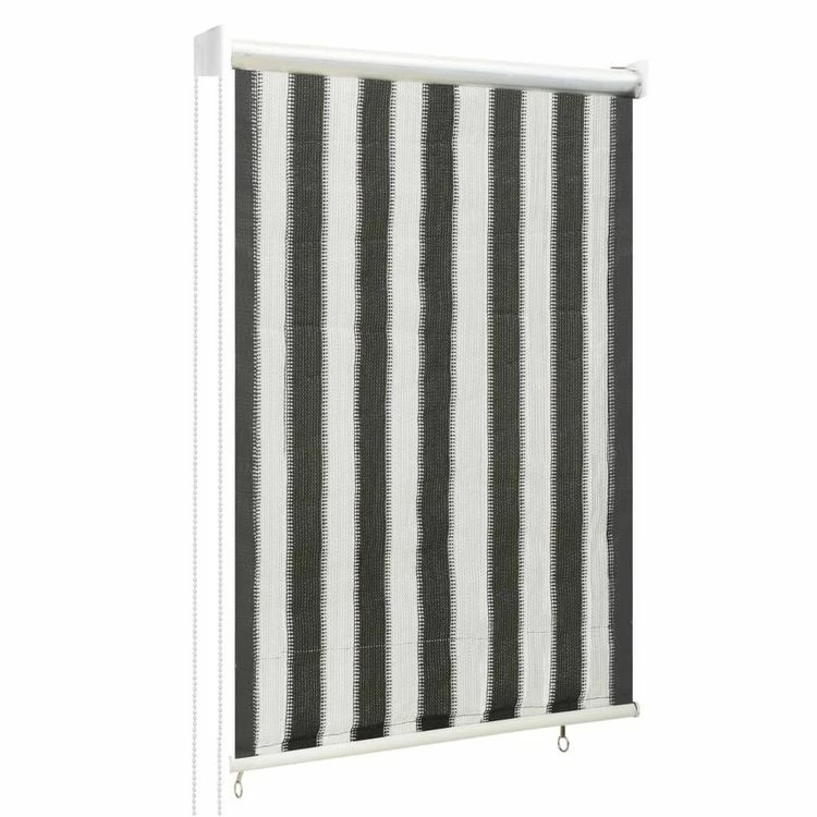 VIDAXL Store Roulant D'exterieur 60x140 Cm Rayures Anthracite Et Blanc 3 VIDAXL Store Roulant D'exterieur 60x140 Cm Rayures Anthracite Et Blanc