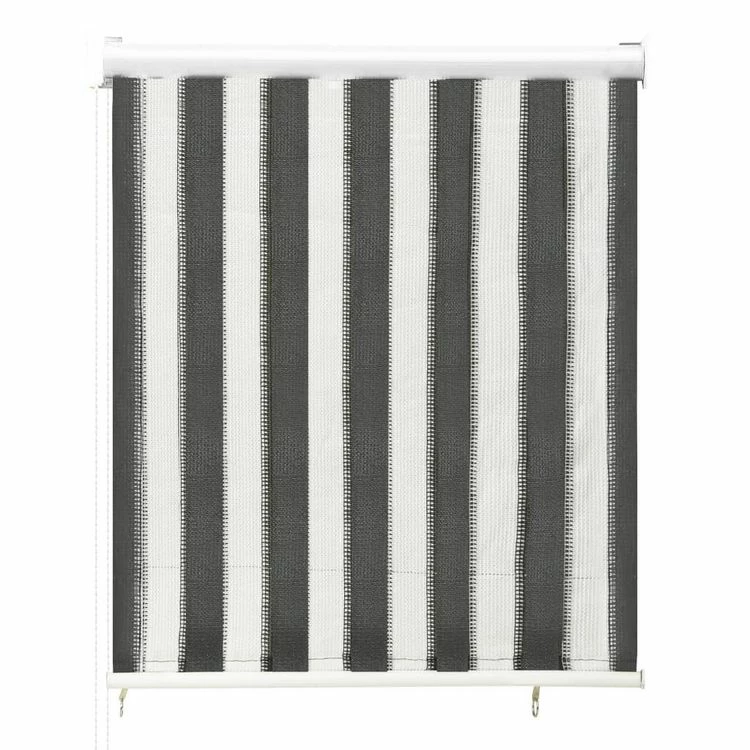 VIDAXL Store Roulant D'exterieur 60x140 Cm Rayures Anthracite Et Blanc 4 VIDAXL Store Roulant D'exterieur 60x140 Cm Rayures Anthracite Et Blanc – Image 2