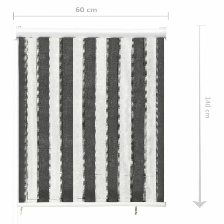 VIDAXL Store Roulant D'exterieur 60x140 Cm Rayures Anthracite Et Blanc 8 VIDAXL Store Roulant D'exterieur 60x140 Cm Rayures Anthracite Et Blanc – Image 6