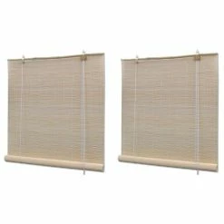 VIDAXL Stores A Rouleau Bambou Naturel 2 Pcs 120 X 160 Cm