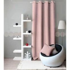TOILINUX Lot De 2 Rideaux Unis Avec œillets - 140 X 240 Cm - Rose -Auchan Boutique B2CD 513