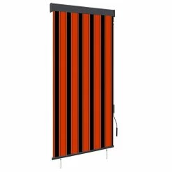VIDAXL Store Roulant D'exterieur 100x250 Cm Orange Et Marron
