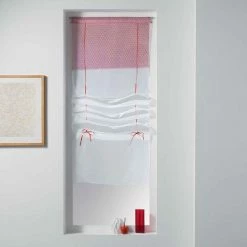 Paris Prix Store Voilage à Passants Stellaire 60x180cm Rouge