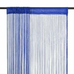VIDAXL Rideau En Fils 2 Pcs 140 X 250 Cm Bleu