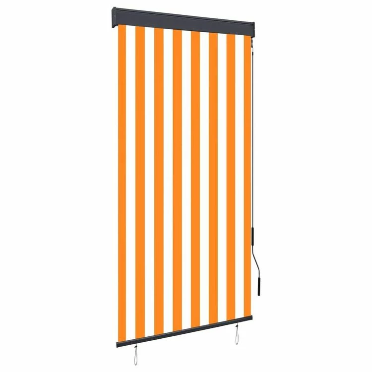 VIDAXL Store Roulant D'exterieur 80x250 Cm Blanc Et Orange 3 VIDAXL Store Roulant D'exterieur 80x250 Cm Blanc Et Orange