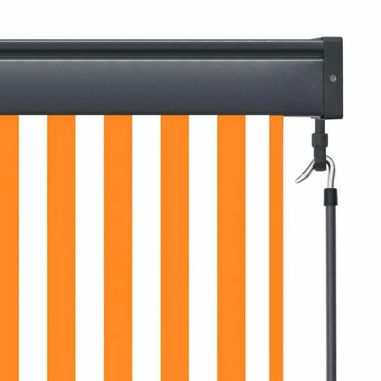 VIDAXL Store Roulant D'exterieur 80x250 Cm Blanc Et Orange 8 VIDAXL Store Roulant D'exterieur 80x250 Cm Blanc Et Orange – Image 6