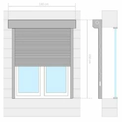 VIDAXL Volet Roulant Aluminium 140 X 150 Cm Anthracite -Auchan Boutique B2CD 5344