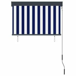 VIDAXL Store Roulant D'exterieur 100x250 Cm Bleu Et Blanc -Auchan Boutique B2CD 5569