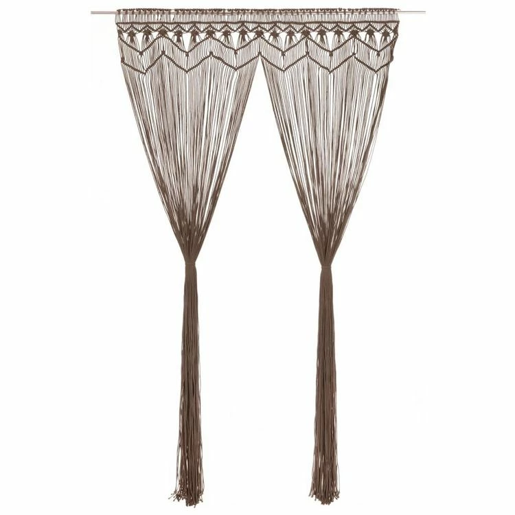 VIDAXL Rideau En Macrame Taupe 140x240 Cm Coton 3 VIDAXL Rideau En Macrame Taupe 140x240 Cm Coton