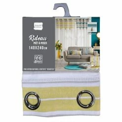 Paris Prix Rideau à Œillets Imprimé Naturaline 140x240cm Jaune -Auchan Boutique B2CD 562