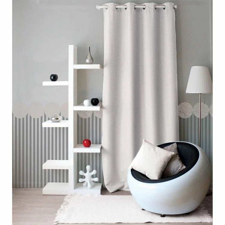 TOILINUX Lot De 2 Rideaux Unis Avec œillets - 140 X 240 Cm - Blanc 5 TOILINUX Lot De 2 Rideaux Unis Avec œillets - 140 X 240 Cm - Blanc – Image 3