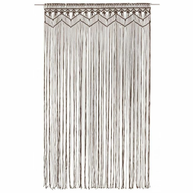 VIDAXL Rideau En Macrame Taupe 140x240 Cm Coton 4 VIDAXL Rideau En Macrame Taupe 140x240 Cm Coton – Image 2
