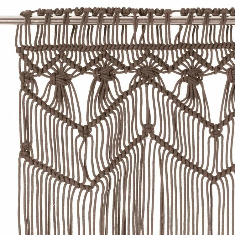 VIDAXL Rideau En Macrame Taupe 140x240 Cm Coton 5 VIDAXL Rideau En Macrame Taupe 140x240 Cm Coton – Image 3