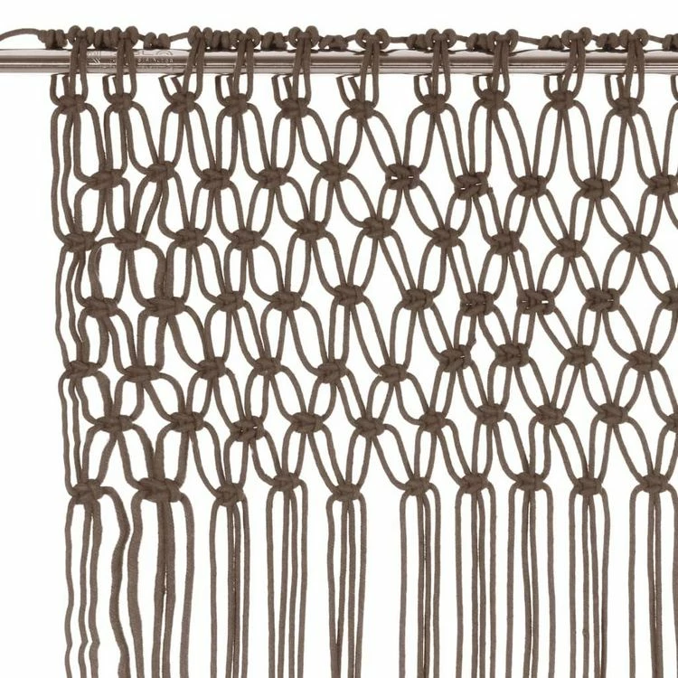 VIDAXL Rideau En Macrame Taupe 140x240 Cm Coton 5 VIDAXL Rideau En Macrame Taupe 140x240 Cm Coton – Image 3