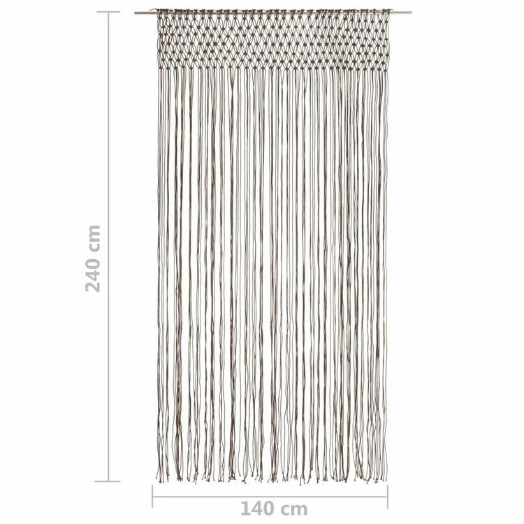 VIDAXL Rideau En Macrame Taupe 140x240 Cm Coton 7 VIDAXL Rideau En Macrame Taupe 140x240 Cm Coton – Image 5
