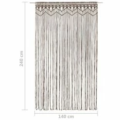 VIDAXL Rideau En Macrame Taupe 140x240 Cm Coton 11 VIDAXL Rideau En Macrame Taupe 140x240 Cm Coton -Auchan Boutique B2CD 60
