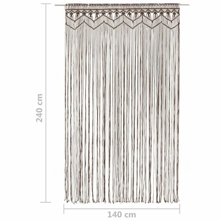 VIDAXL Rideau En Macrame Taupe 140x240 Cm Coton 7 VIDAXL Rideau En Macrame Taupe 140x240 Cm Coton – Image 5