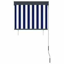 VIDAXL Store Roulant D'exterieur 80x250 Cm Bleu Et Blanc -Auchan Boutique B2CD 6093