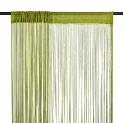 VIDAXL Rideau En Fils 2 Pcs 100 X 250 Cm Vert