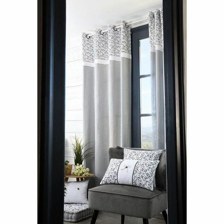 Lovely Casa Rideau à œillets 140x260 Cm Ombeline Gris Coton 6 Lovely Casa Rideau à œillets 140x260 Cm Ombeline Gris Coton – Image 4