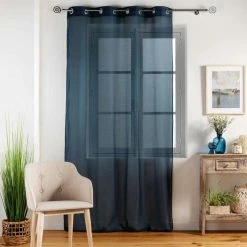 Paris Prix Rideau à Oeillets Etamina 140x240cm Bleu Marine 7 Paris Prix Rideau à Oeillets Etamina 140x240cm Bleu Marine -Auchan Boutique B2CD 624