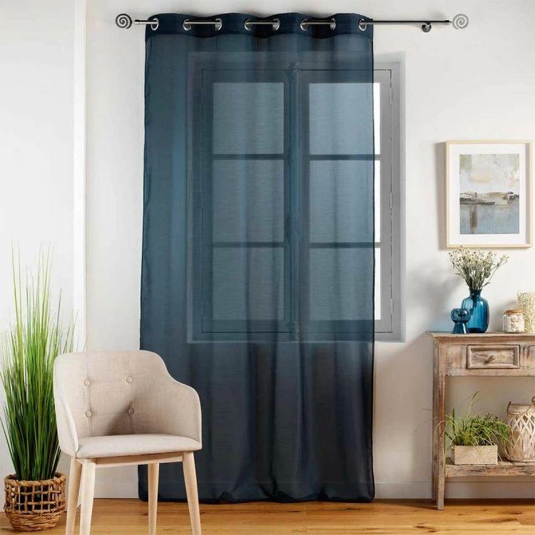 Paris Prix Rideau à Oeillets Etamina 140x240cm Bleu Marine 5 Paris Prix Rideau à Oeillets Etamina 140x240cm Bleu Marine – Image 3