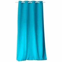 TOILINUX Lot De 2 Rideaux Unis Effet Bachette 8 œillets - 135 X 240 Cm - Turquoise 7 TOILINUX Lot De 2 Rideaux Unis Effet Bachette 8 œillets - 135 X 240 Cm - Turquoise -Auchan Boutique B2CD 652